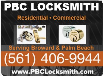 PBC Locksmith car magnet - Serving Broward & Palm Beach - (561) 406-9944