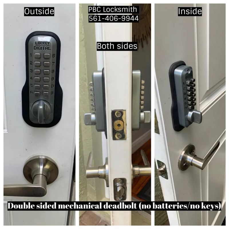 Double-sided mechanical keypad deadbolt — no batteries, no keys